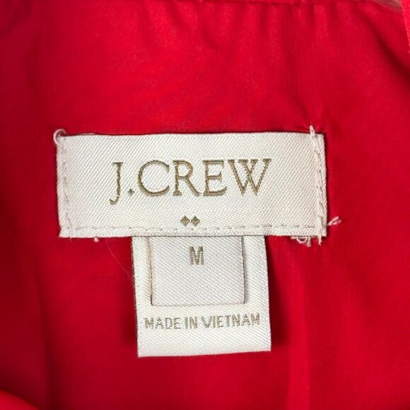 J Crew Quilted Puffer Vest Sz M Hot Red Zip Up Down Sleeveless Jacket - Picture 7 of 8